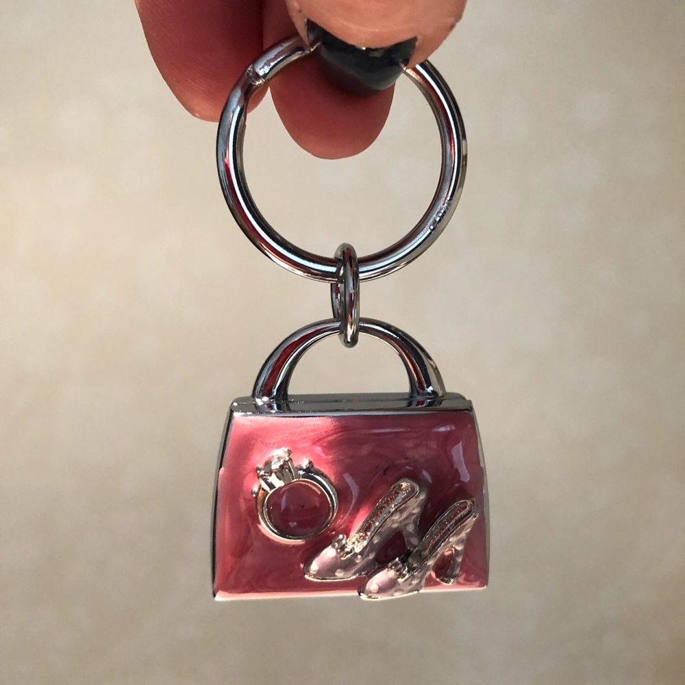 Spring Street pink enamel key chain